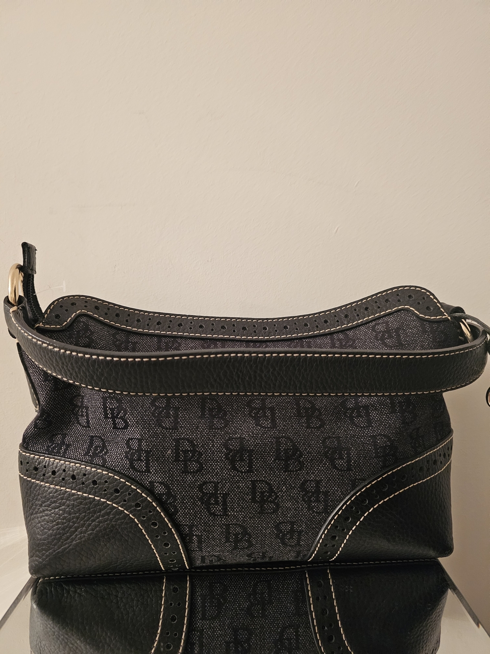 Dooney & Bourke Black Shoulder Bag with Gold Accent - Picture 2 of 5
